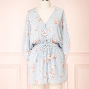 Promesa Light Blue Floral Romper